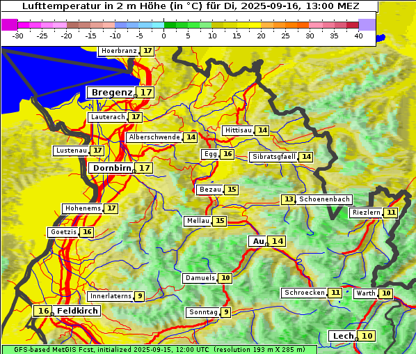 Temperatur, 16. 9. 2025