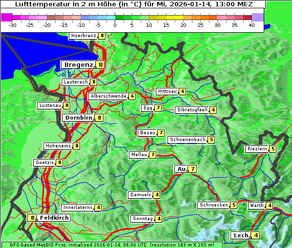 Temperatur, 14. 1. 2026