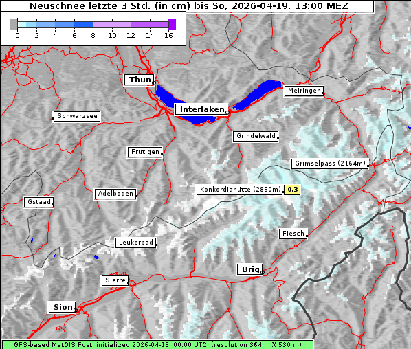 Neuschnee, 19. 4. 2026