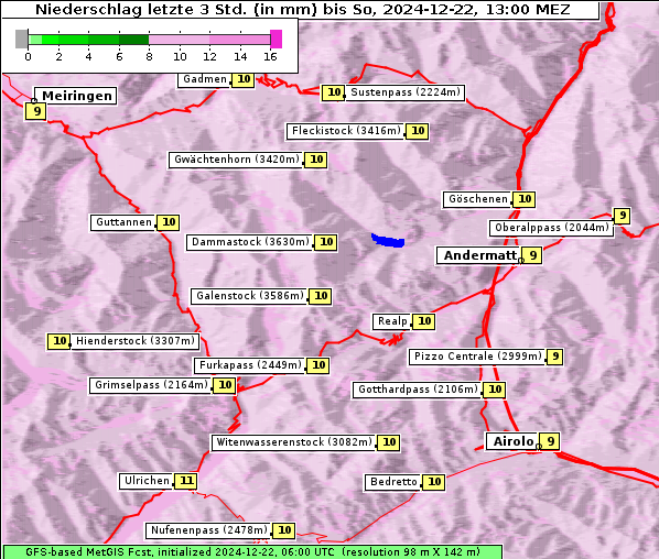 Niederschlag, 22. 12. 2024