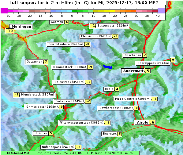 Temperatur, 17. 12. 2025