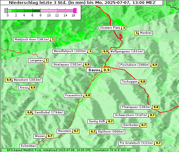Niederschlag, 7. 7. 2025