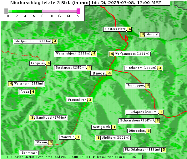 Niederschlag, 8. 7. 2025