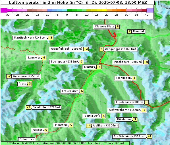 Temperatur, 8. 7. 2025