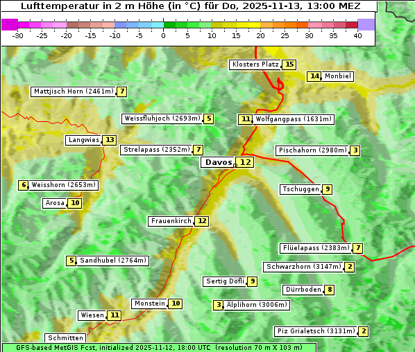 Temperatur, 13. 11. 2025