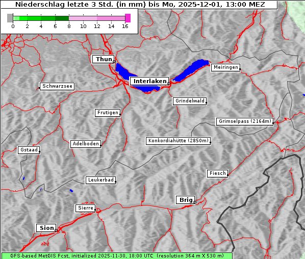 Niederschlag, 1. 12. 2025