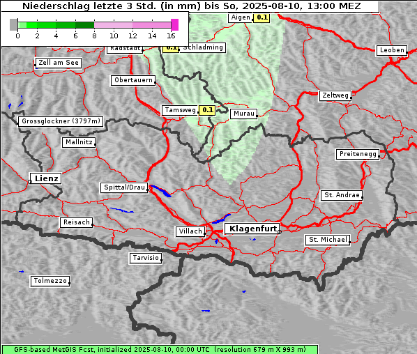 Niederschlag, 10. 8. 2025