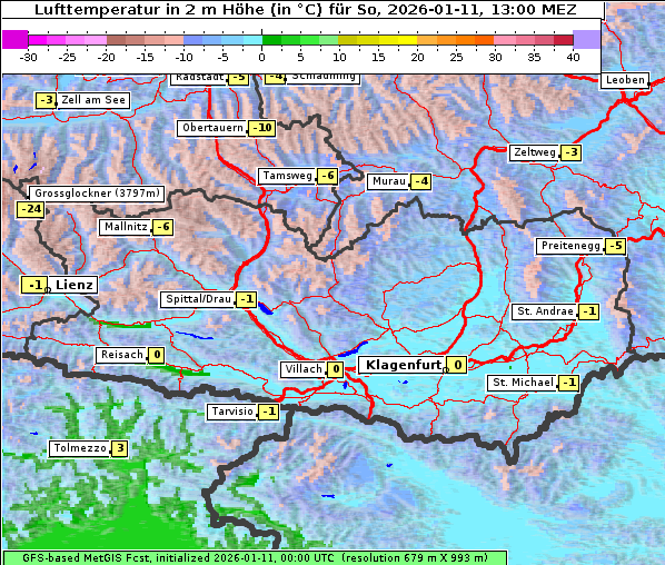 Temperatur, 11. 1. 2026