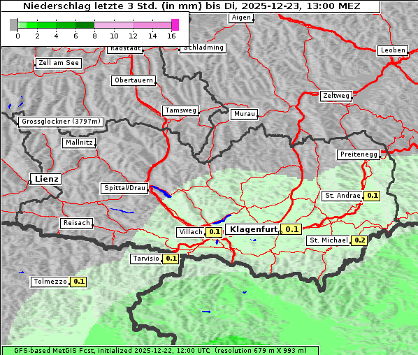 Niederschlag, 23. 12. 2025