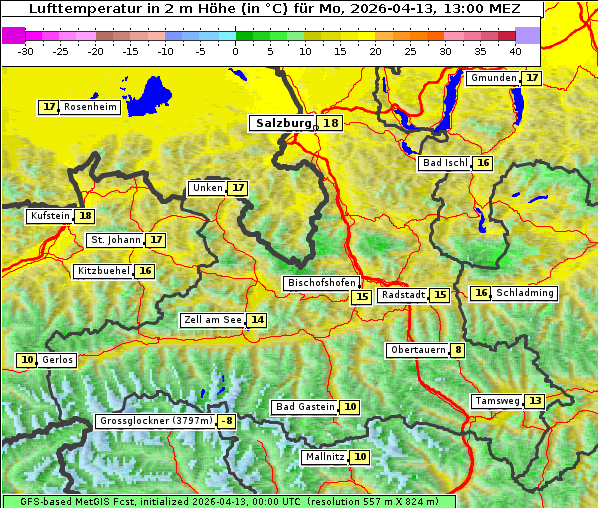 Temperatur, 13. 4. 2026