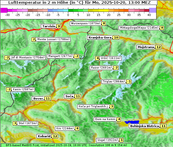 Temperatur, 20. 10. 2025