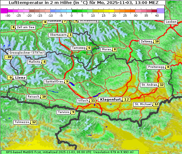 Temperatur, 3. 11. 2025