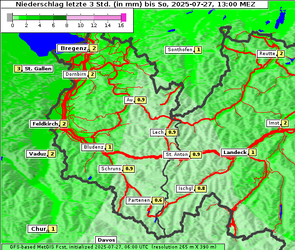 Niederschlag, 27. 7. 2025