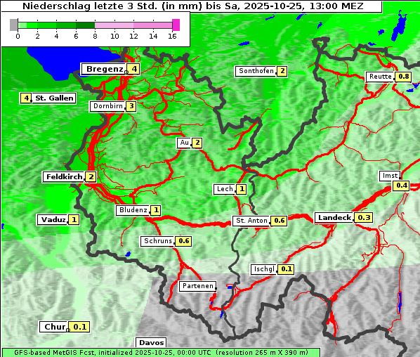 Niederschlag, 25. 10. 2025