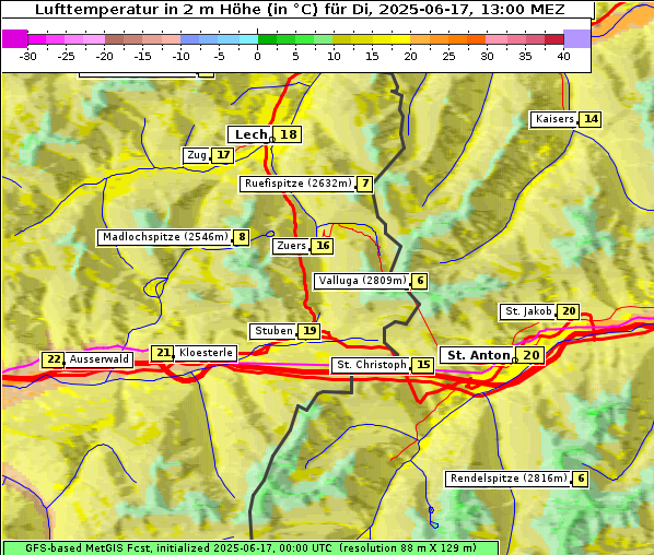 Temperatur, 17. 6. 2025