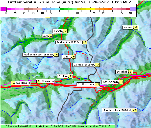 Temperatur, 7. 2. 2026