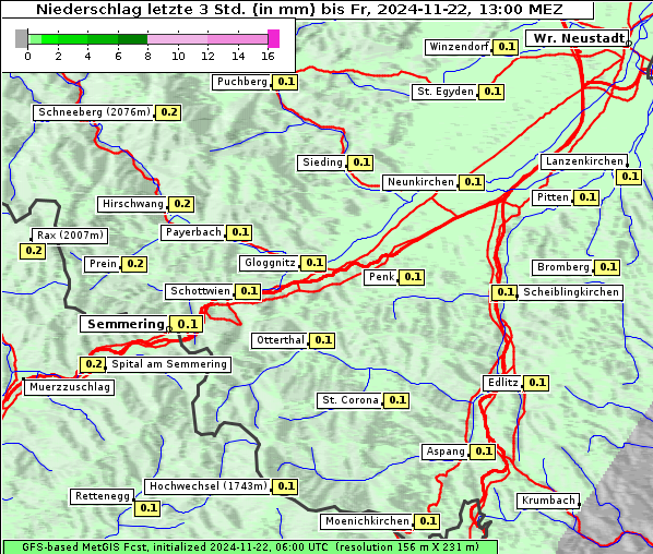 Niederschlag, 22. 11. 2024