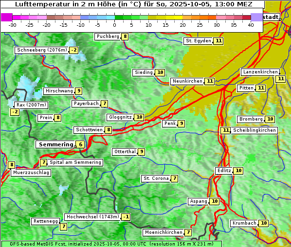 Temperatur, 5. 10. 2025