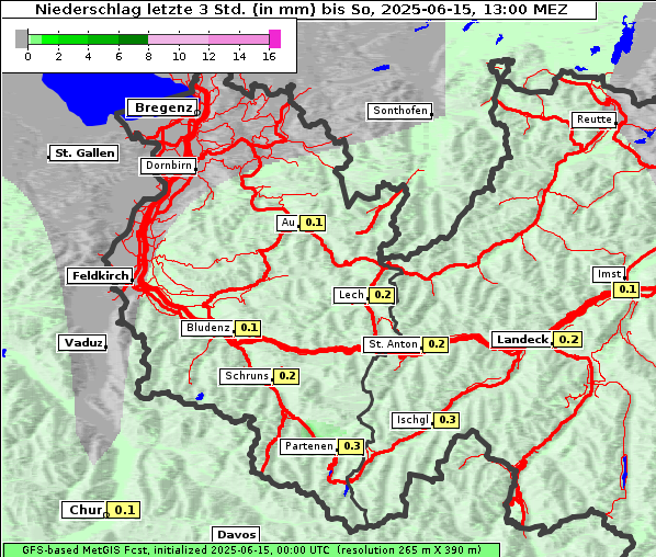 Niederschlag, 15. 6. 2025