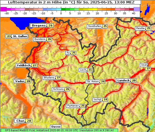 Temperatur, 15. 6. 2025