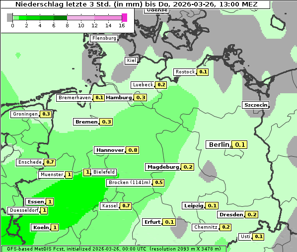 Niederschlag, 26. 3. 2026
