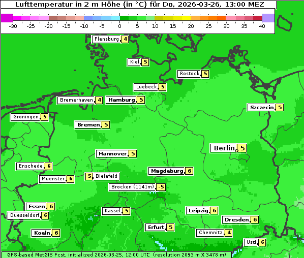 Temperatur, 26. 3. 2026