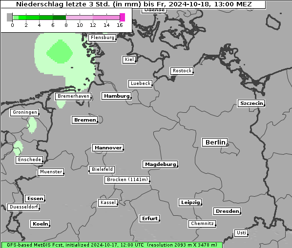 Niederschlag, 18. 10. 2024