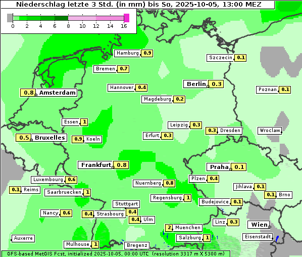 Niederschlag, 5. 10. 2025