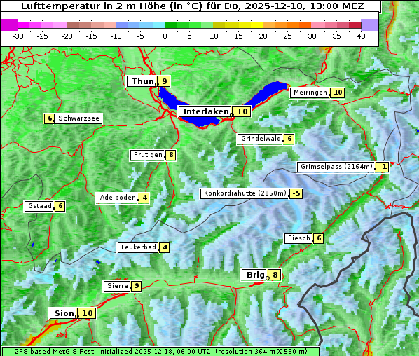 Temperatur, 18. 12. 2025