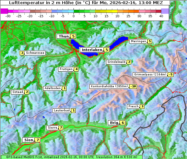 Temperatur, 16. 2. 2026