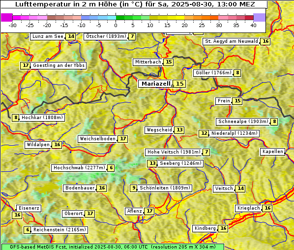 Temperatur, 30. 8. 2025