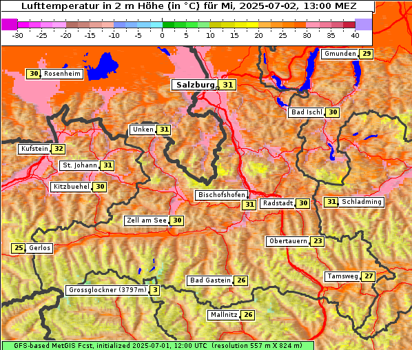 Temperatur, 2. 7. 2025