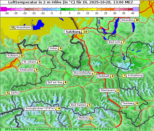 Temperatur, 28. 10. 2025
