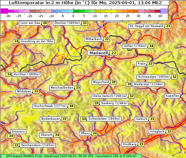 Temperatur, 1. 9. 2025