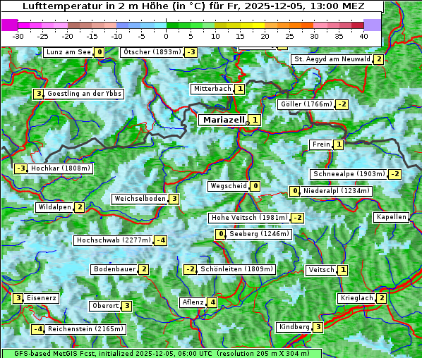 Temperatur, 5. 12. 2025