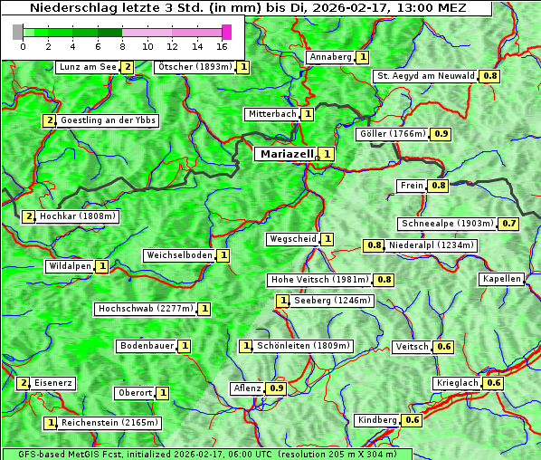 Niederschlag, 17. 2. 2026