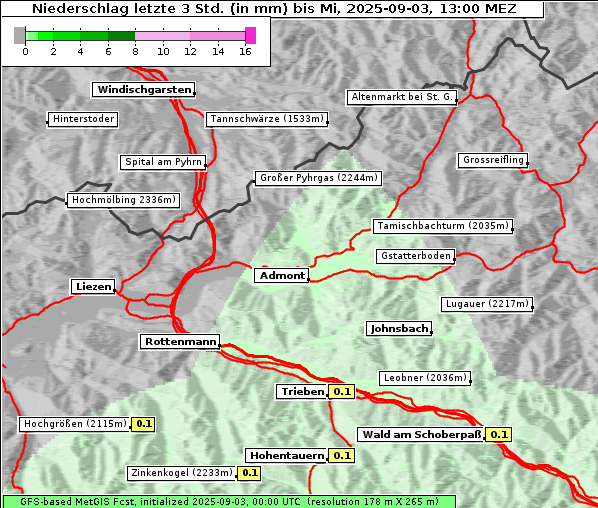 Niederschlag, 3. 9. 2025