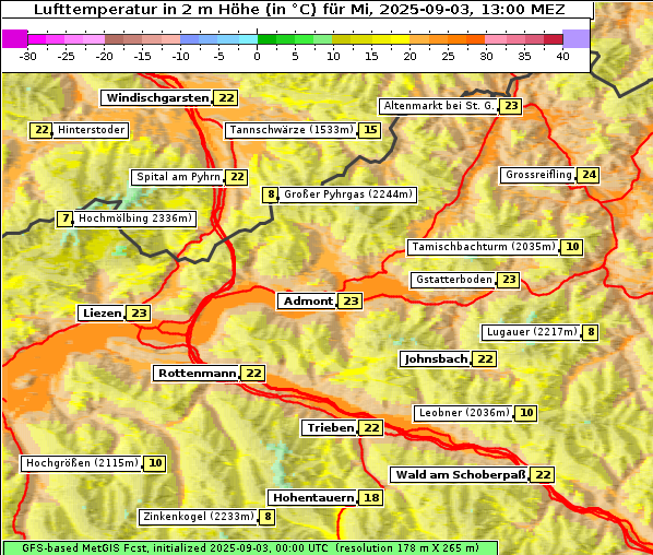 Temperatur, 3. 9. 2025