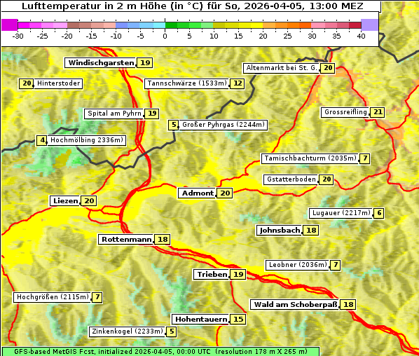 Temperatur, 5. 4. 2026