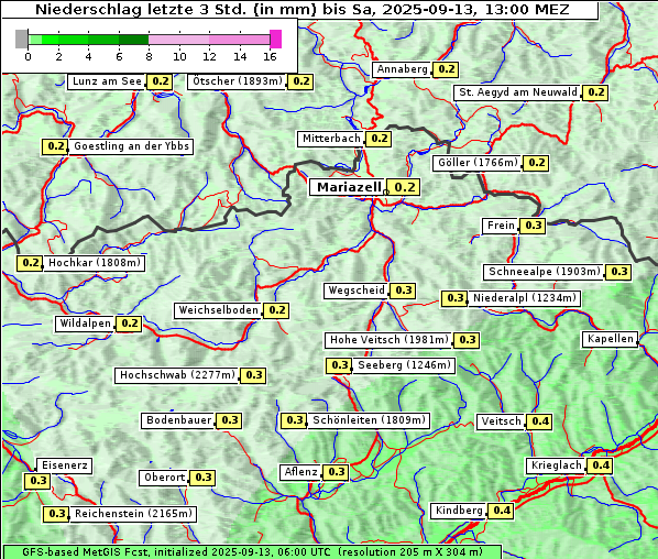 Niederschlag, 13. 9. 2025