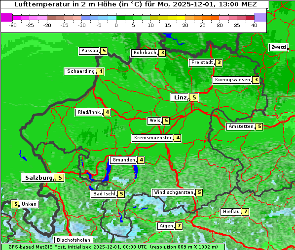 Temperatur, 1. 12. 2025
