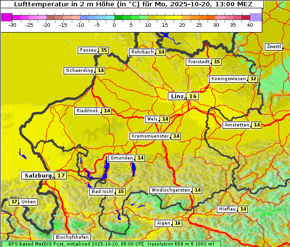Temperatur, 20. 10. 2025