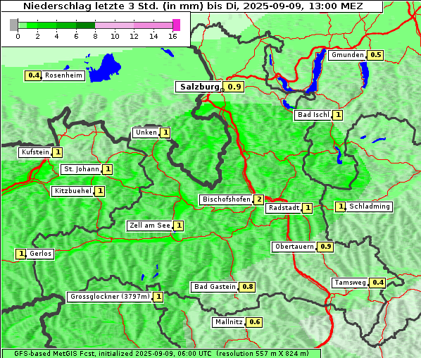 Niederschlag, 9. 9. 2025