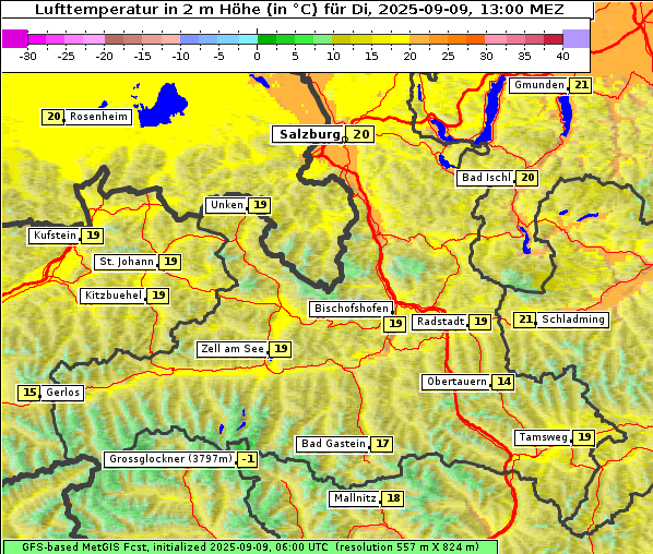 Temperatur, 9. 9. 2025