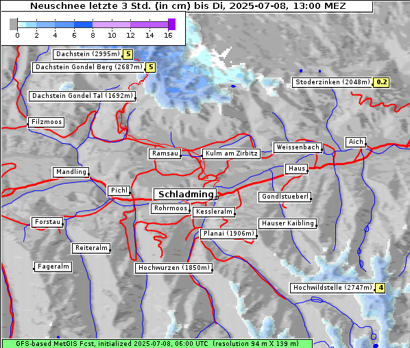 Neuschnee, 8. 7. 2025