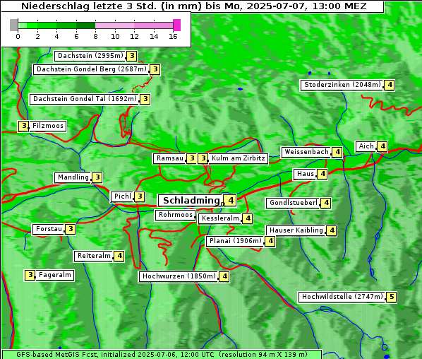 Niederschlag, 7. 7. 2025