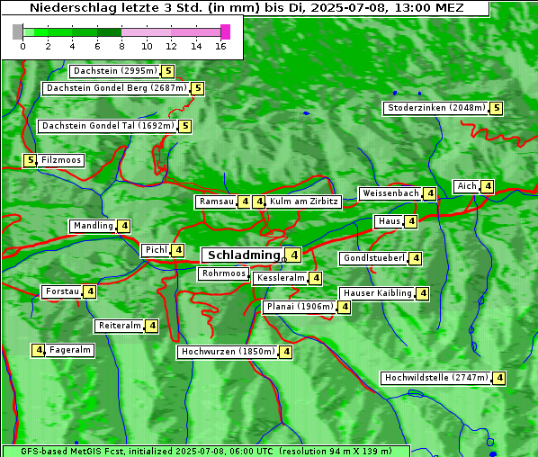 Niederschlag, 8. 7. 2025