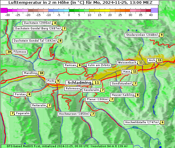 Temperatur, 25. 11. 2024