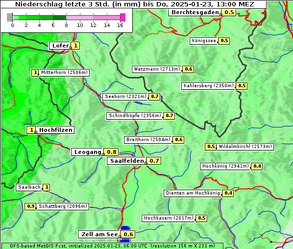 Niederschlag, 23. 1. 2025