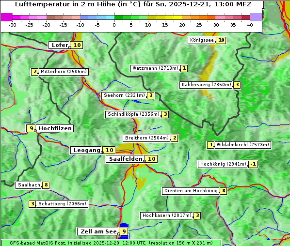 Temperatur, 21. 12. 2025